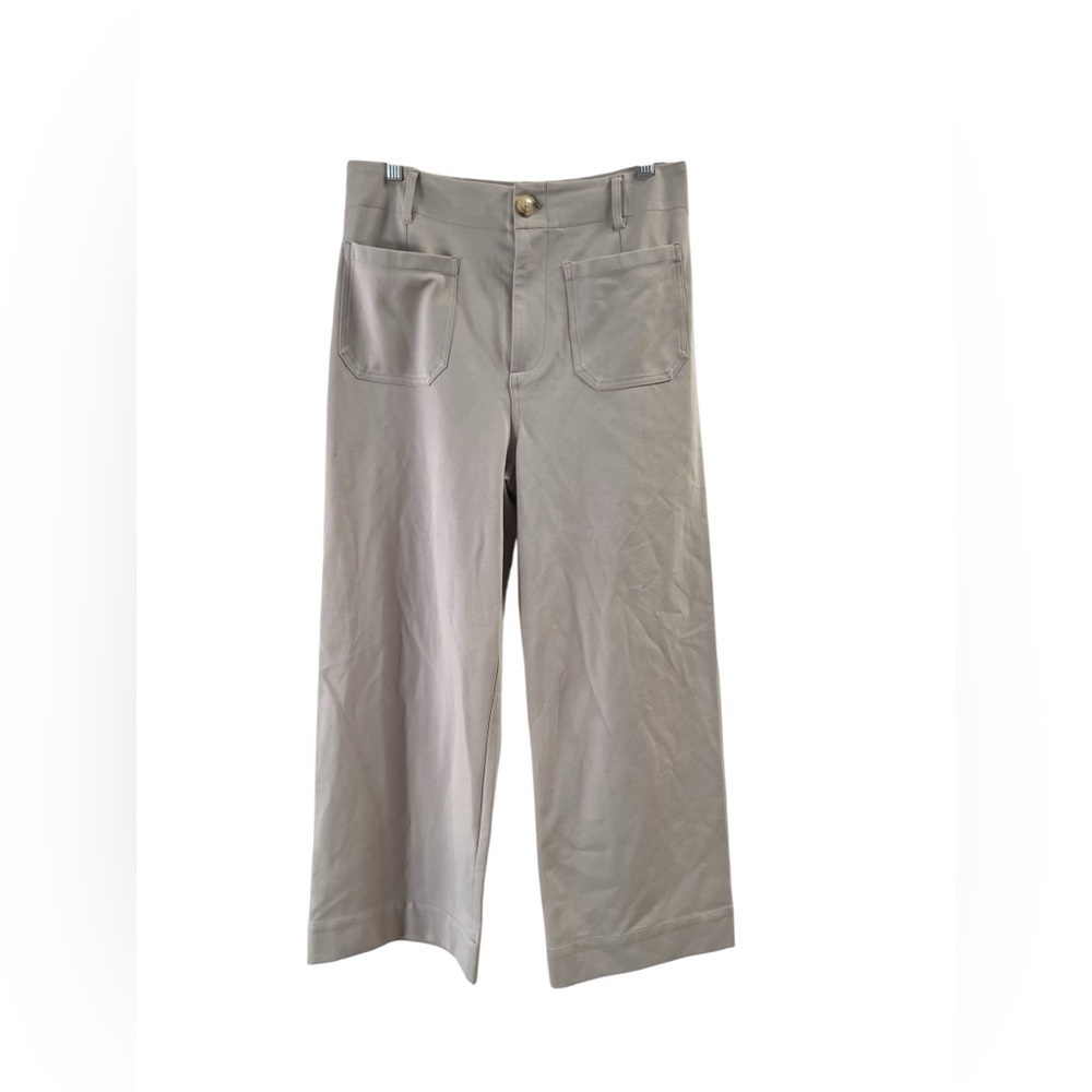 Jones New York grey high rise straight leg pants